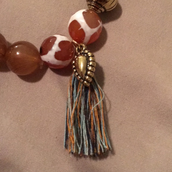 Brown glass bead Stretch Bracelet made in India - Picture 2 of 3